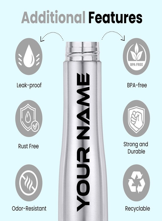 سبيديكس زجاجة مياه سبيدكس من الفولاذ المقاوم للصدأ، فضية اللون، سعة 1 لتر | خالية من مادة BPA، مانعة للتسرب، قابلة لإعادة الاستخدام، مصنوعة من الفولاذ المقاوم للصدأ، مناسبة للمدرسة، المكتب، النادي الرياضي، السفر، والثلاجة | صديقة للبيئة ومتينة - Image 2